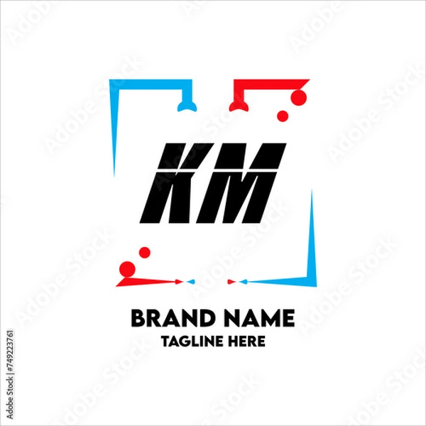 Obraz KM Square Framed Letter Logo Design Vector