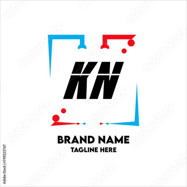 Obraz KN Square Framed Letter Logo Design Vector