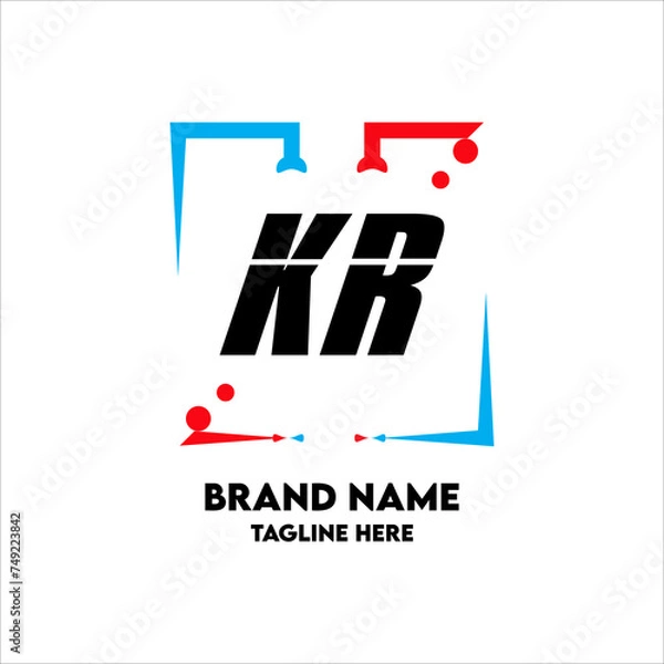 Obraz KR Square Framed Letter Logo Design Vector