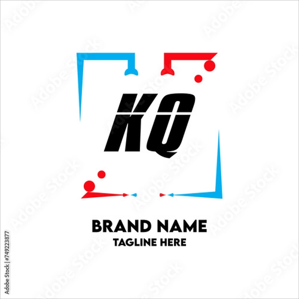 Obraz KQ Square Framed Letter Logo Design Vector