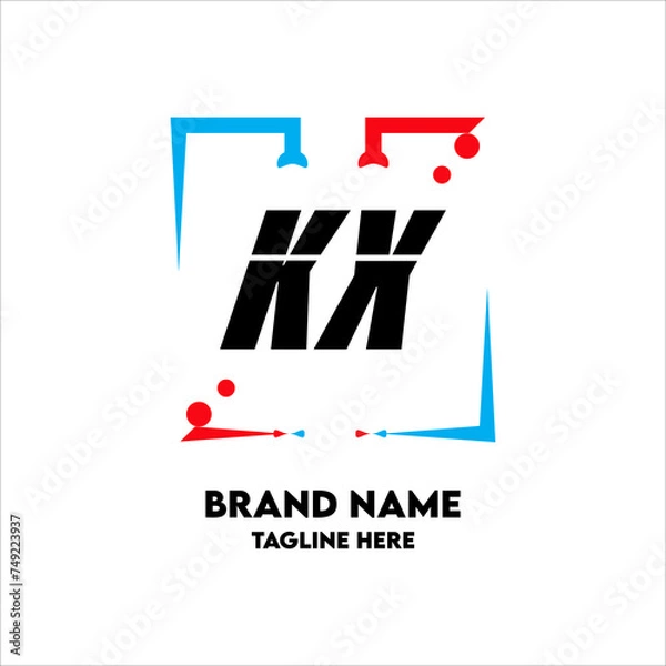 Obraz KX Square Framed Letter Logo Design Vector