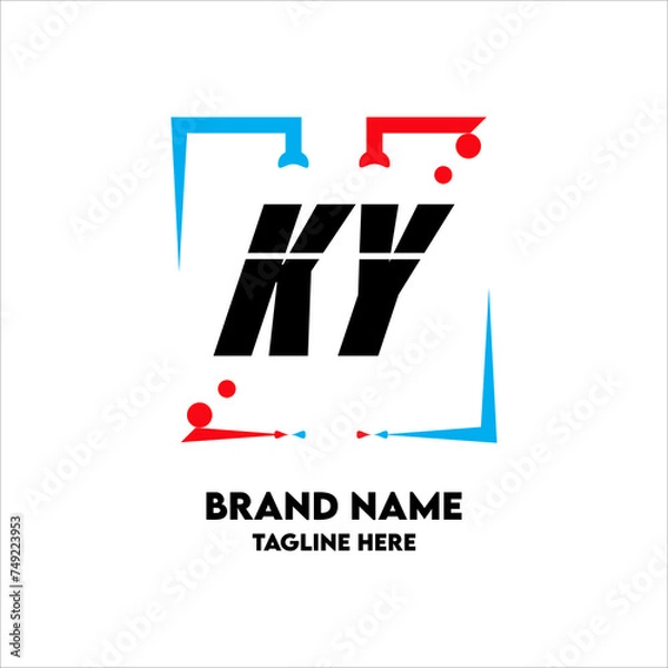 Obraz KY Square Framed Letter Logo Design Vector