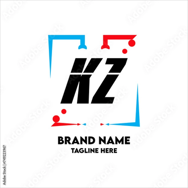 Obraz KZ Square Framed Letter Logo Design Vector