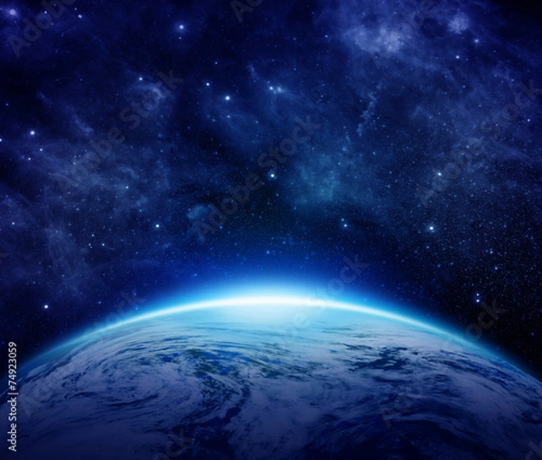 Obraz Blue Planet Earth, stars, galaxies, nebulae, milky way in space