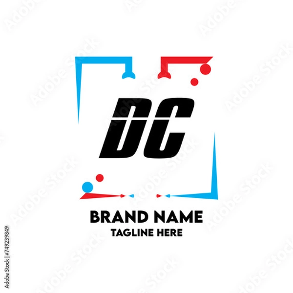 Obraz DC Square Framed Letter Logo Design Vector