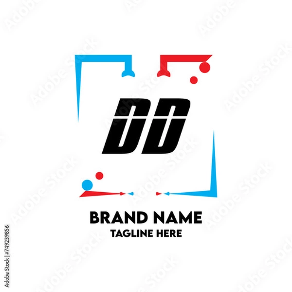 Obraz DD Square Framed Letter Logo Design Vector