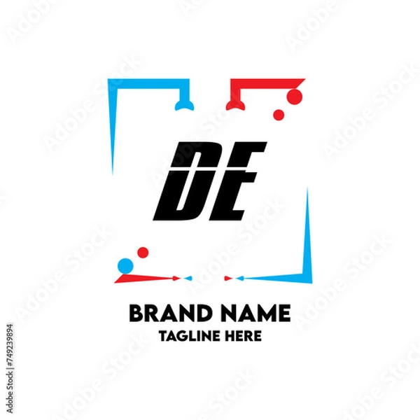 Obraz DE Square Framed Letter Logo Design Vector