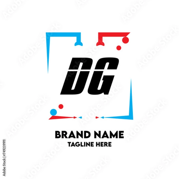 Obraz DG Square Framed Letter Logo Design Vector