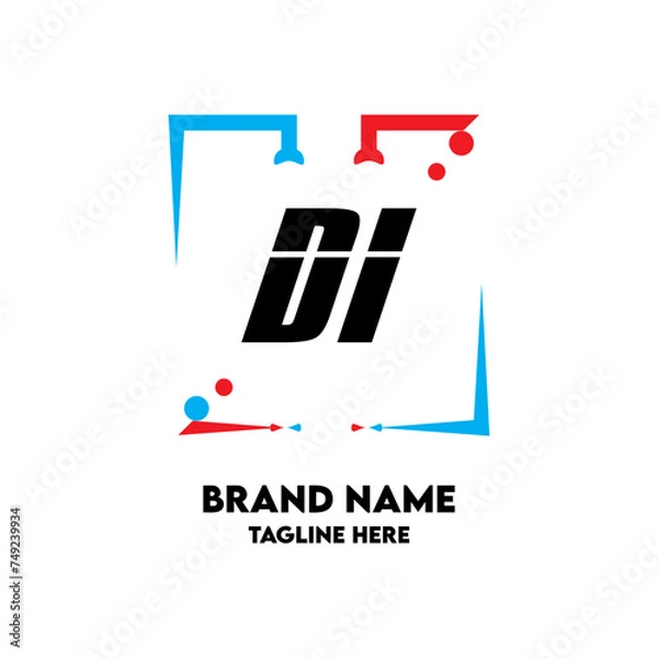 Obraz DI Square Framed Letter Logo Design Vector