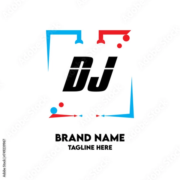 Obraz DJ Square Framed Letter Logo Design Vector