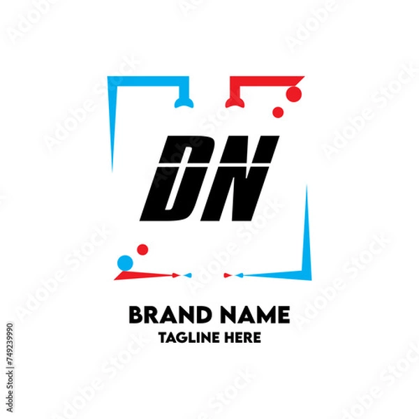 Obraz DN Square Framed Letter Logo Design Vector