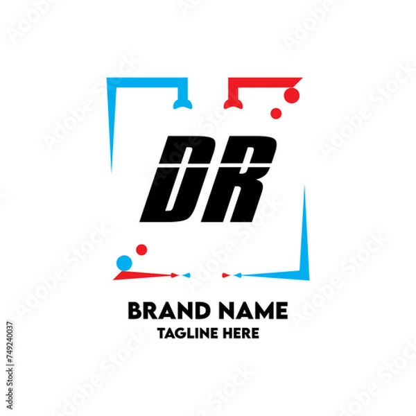 Obraz DR Square Framed Letter Logo Design Vector
