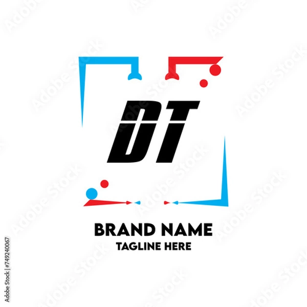 Obraz DT Square Framed Letter Logo Design Vector