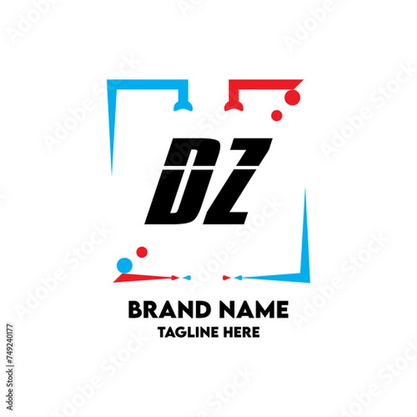Obraz EZ Square Framed Letter Logo Design Vector