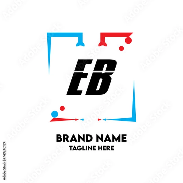 Obraz EB Square Framed Letter Logo Design Vector