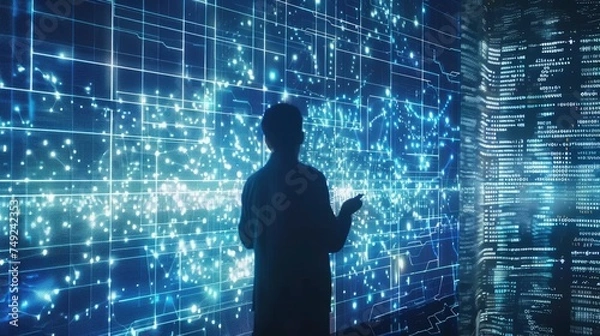 Fototapeta Digital Big data technology background