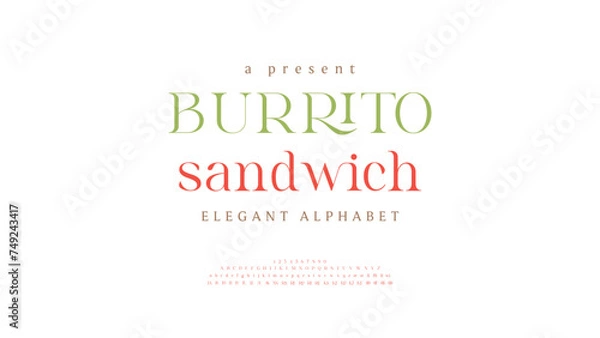 Fototapeta Modern classic lettering alphabet. Elegant typography from a to z and number. Vector illustration word