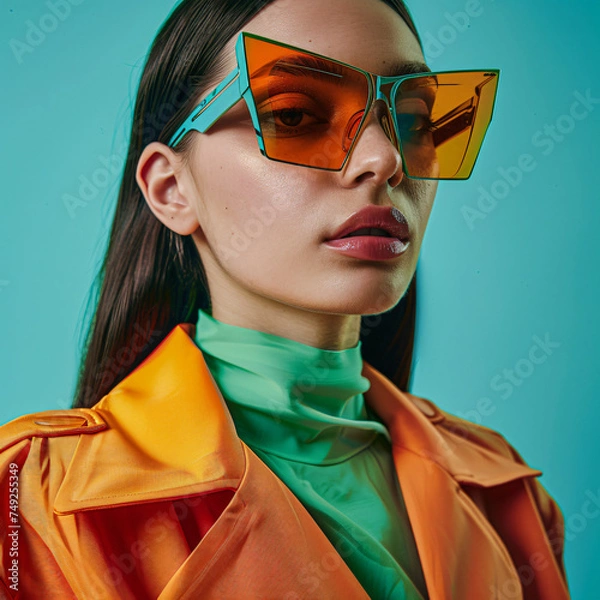 Obraz model wearing sunglasses mockup 