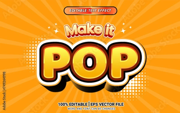 Fototapeta orange yellow 3d vintage retro text effect design