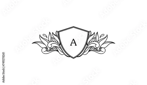 Obraz Royal Heraldic Shield Alphabetical Logo