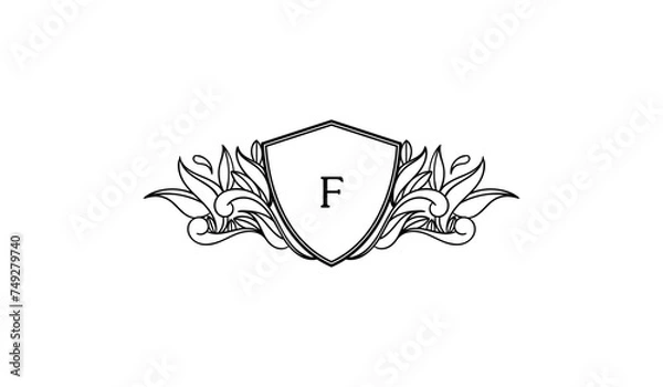 Obraz Royal Heraldic Shield Alphabetical Logo