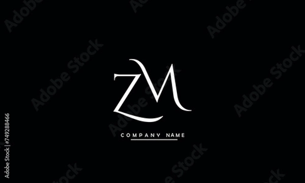 Fototapeta MZ, ZM, M, Z Abstract Letters Logo Monogram
