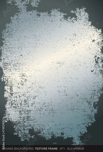 Fototapeta Grunge background: Old mirror (vintage surface in silver and gray)