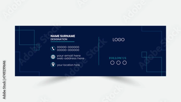 Obraz Simple email signature template vector design