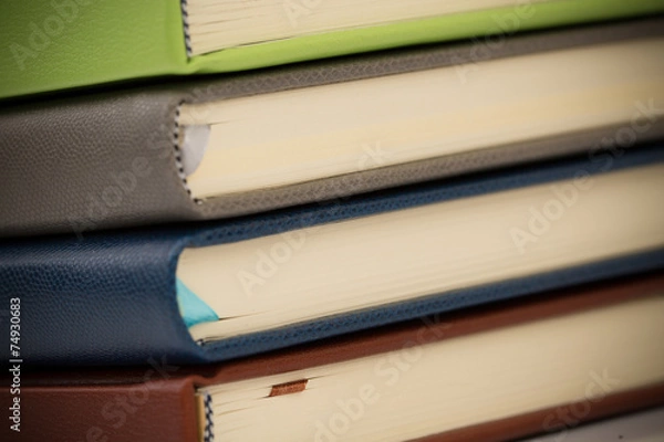 Fototapeta close up on stack of book
