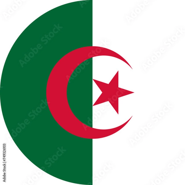 Obraz Okrągła ikona flagi Algierii