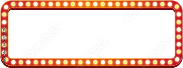 Fototapeta  Rectangle Light Frame with Electric Bulbs. Isolated Illustration