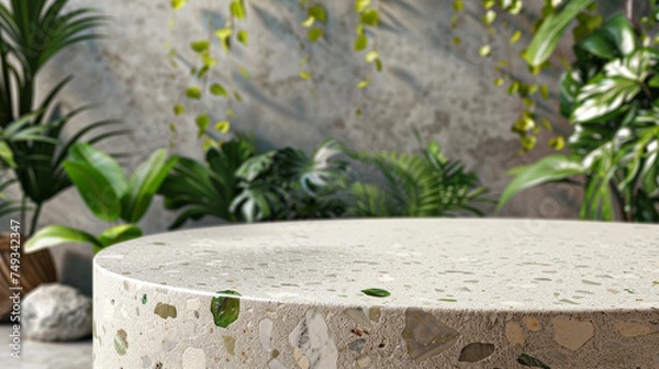 Fototapeta concrete podium for display product. Background for cosmetic product branding, identity and packagin