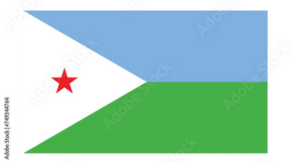 Fototapeta DJIBOUTI Flag with Original color