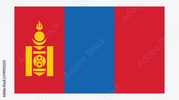 Fototapeta MONGOLIA Flag with Original color