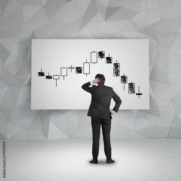 Fototapeta candlestick chart on placard