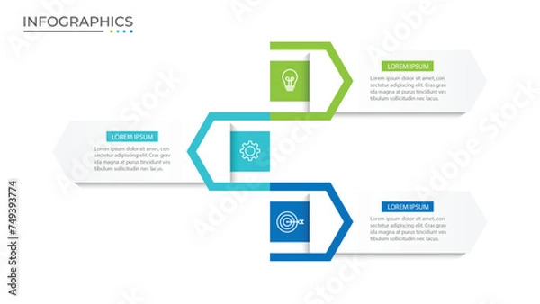 Fototapeta Vector infographic design template with 3 options or steps
