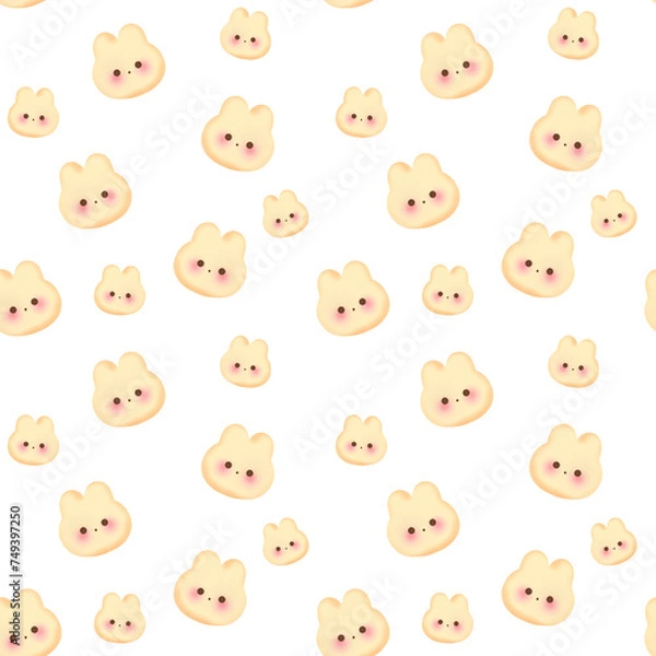 Fototapeta Cute bunny seamless pattern tranparent background