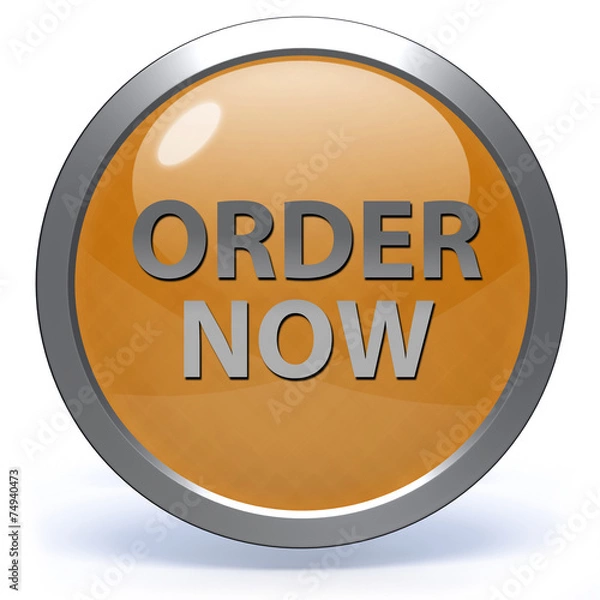 Obraz Order now circular icon on white background