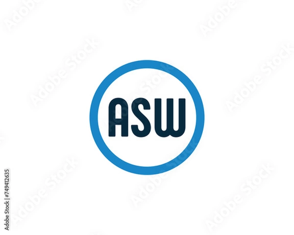Fototapeta ASW logo design vector template