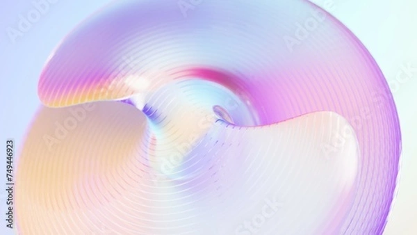 Fototapeta Abstract 3D background bright glass colorful gradient fluid wave render texture