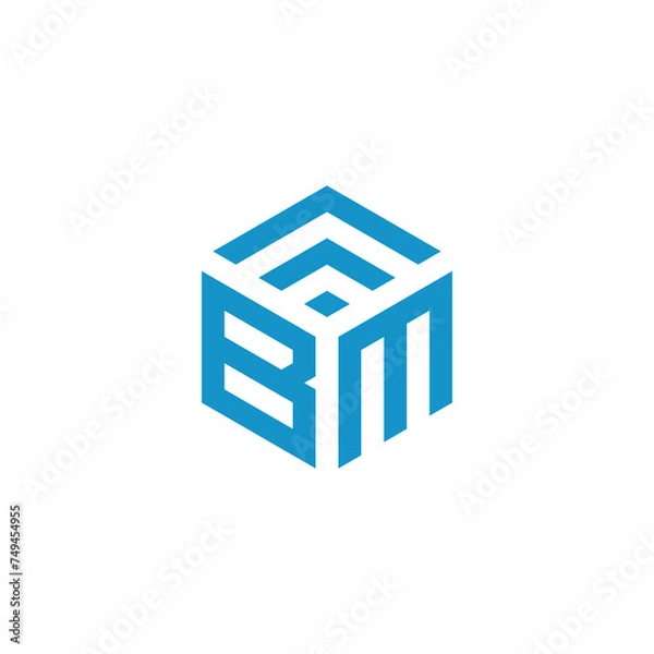 Obraz Hexagon BM Monogram Logo Design Icon Template