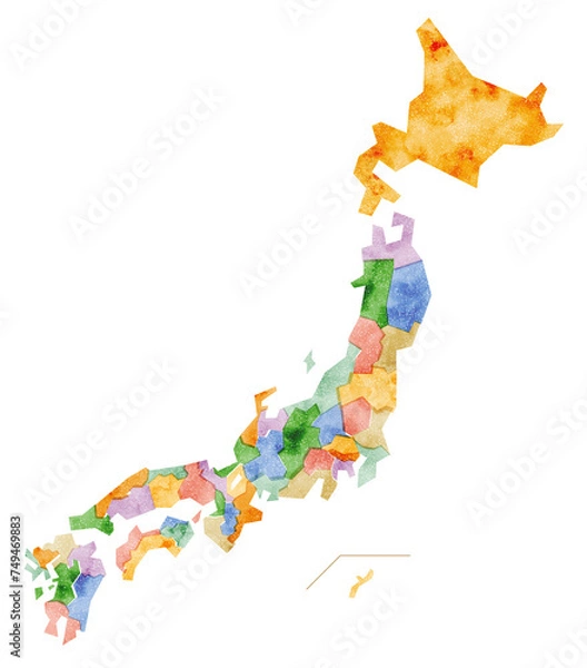 Obraz 版ズレ風の素朴な日本地図