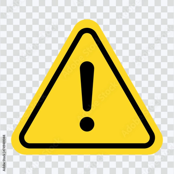 Fototapeta "Ensure attention with our Caution Signs Vector. Warning and attention icons including exclamation mark sign. Ideal for safety-related designs."