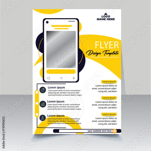 Fototapeta Business brochure design vector template. Cover modern layout, annual report, poster, flyer in A4 with colorful geometric shapes eps 10 file