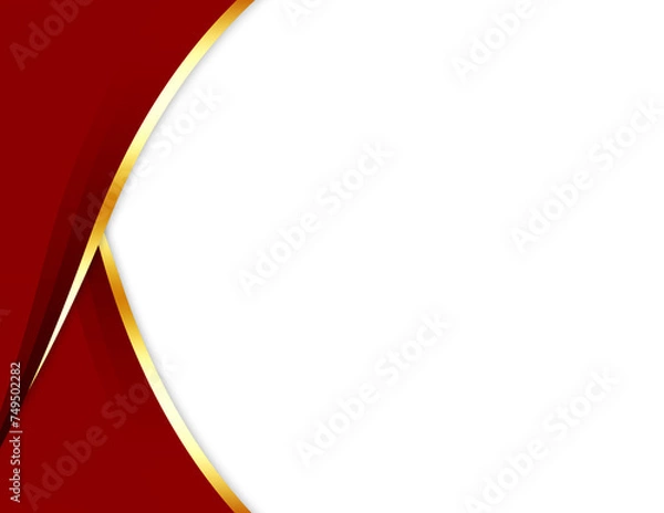 Obraz Red & Gold Gradient Tones Wave Shape Transparent Background