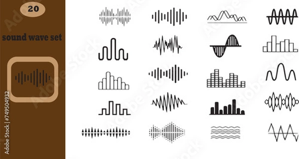 Fototapeta sound wave set