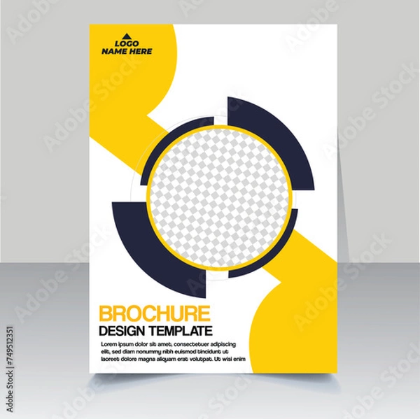 Obraz Business brochure design vector template. Cover modern layout, annual report, poster, flyer in A4 with colorful geometric shapes eps 10 file