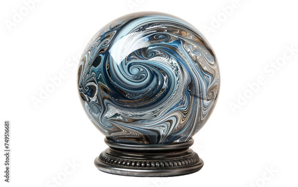 Fototapeta A Crystal Ball Globe with Enchanting Swirls and Patterns Isolated on Transparent Background PNG.