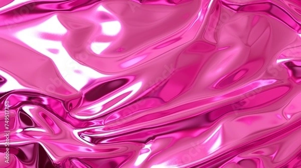 Fototapeta Pink foil texture background.Generative AI
