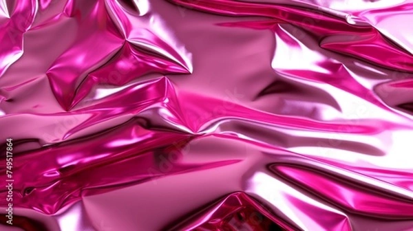 Fototapeta Pink foil texture background.Generative AI